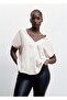 V-Neck Satin Shirt - 8