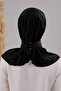 Women's Hijab Practical Sandy Scarf with Snap Fasteners Ready Sea Pool Compatible Shawl Black - 8