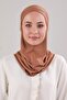 Hijab Hijab Crossed Bonnet with Neck Collar Lycra Flexible Combed Cotton Ninja Bonnet Cinnamon