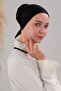 Hijab Lace-Up Viscose Lycra Seamless Bonnet Black - 4