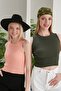 Women's Salmon Khaki Halter Neck 2-Piece Crop Blouse