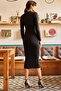 Women's Black Lycra Shawl Long Camisole Dress ELB-19000750 - 4