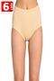 Women's Skin Color 6 Pack 100% Cotton Panties