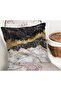Modern Black White Gold Marble Motif Digital Printed Pillow Cushion Cover - 2
