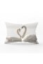 غطاء وسادة مستطيل مطبوع رقميًا بتصميم خاص من White Swans