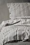 Sense 100% Cotton Double Washed Yarn Paint Striped Duvet Cover Set Anthracite - 4