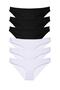 6Pcs Women's Slip Panties Black White