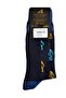 Left Switch Patterned Navy Blue Men's Socks - 2