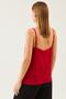 Women's Red String Strap Lace Blouse - 3