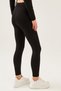 Women's Black High Waist Steel Knitted Gathering Tights - 3