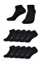 Black Cotton Ankle Length Booties Socks Set of 10 - 2