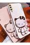 Water Green Hello Kitty Stand Edge Gold Detailed Luxury Silicone Case for Samsung Galaxy A70 - 3