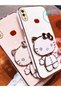 Black Hello Kitty Stand Edge Gold Detailed Luxury Silicone Case for Samsung Galaxy A10S - 2