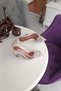 White Edged 10cm Heeled Stone Completely Transparent Stiletto Women's Shoes - 2