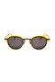 Women's Sunglasses Oval Yellow Frame Black Glass - 2