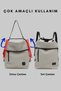 3210 Kyra Women's Cream Beige Cotton Fabric Casual Daily Cross Shoulder Backpack Bag - 3