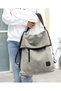 3210 Kyra Women's Cream Beige Cotton Fabric Casual Daily Cross Shoulder Backpack Bag - 7