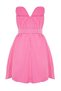Pink A-Line Balloon Skirt Belt Detailed Poplin Short Evening Dress Night Graduation Dress Tprss23El00576 - 8