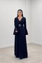 Crepe Fabric Sleeves Flounce Detailed Maxiboy Evening Dress - BLACK