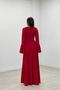 Crepe Fabric Sleeves Flounce Detailed Maxiboy Evening Dress - RED - 5