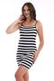 Women's Camisole Thin Strap Striped Summer Saran Knitwear Dress - 3