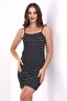 Women's Camisole Thin Strap Striped Summer Saran Knitwear Dress - 4