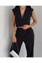 Striped Vest Trousers Set Black - 3