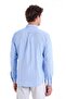Blue Comfort Fit Straight Buttoned Collar Long Sleeve Casual Oxford Shirt - 6