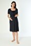 Navy Blue Maternity and Maternity Nightgown Set - 4