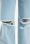 Light Blue Ripped Extra High Waist Loose Wide Leg Palazzo Loose Jean Trousers - 3