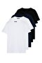Black-White-Navy Blue Slim/Fitted Fit 5-Pack 100% T-Shirt Tmnaw20Ts0243 - 3