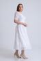 White Short Sleeve Lace Evening Dress - 3