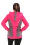 Women's Pink Hooded Zippered Fleece, Pink - Gray Sweatshirt - 4