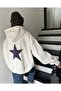 Unisex Star printed hooded oversize sweatshirt