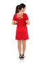 Women's Red Cross Back Dress with Piping Detail - 7