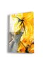 Frameless Vertical Collage Drawing Yellow Flowers Unbreakable Glass Painting