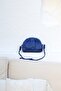 Women's Blue Soft Pleated Shoulder Bag - 3
