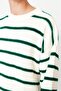 Yeşil Casual Unisex Oversize Fit Geniş Kalıp Bisiklet Yaka Çizgili Triko Kazak TMNAW23KZ00285 - 5