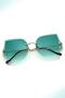 Women Sunglasses Bat Wing Glass Design Frame Green Glass