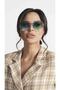 Women Sunglasses Bat Wing Glass Design Frame Green Glass - 2
