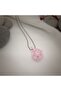 Powder Pink-Pink Cevşen Necklace with Chain / Handcrafted Crystal Bead Knitted /