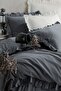 Graphite 100% Cotton Ruffled Double Duvet Cover Set 200*220 GRPHTCKT - 2