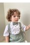 Green Cotton Harem Salopet Classic Short Sleeve Shirt with Bow Tie - 7