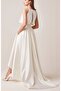 Women's Asymmetrical Pocketed Minimalist Wedding Wedding Skirt Simple Stylish Satin Skirt
