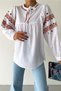 Women's White New Season Embroidered Ethnic Blouse - 3