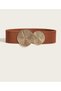 Gold Buckle Interlocking Elastic Women's Belt, Jacket Belt, Shirt Belt, Dress Belt - 2