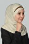 Practical Scarf Ready Turban Special Crescent Detailed Hijab - Cream - Dark Mink - 2