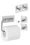 Stainless Steel Adhesive Toilet Paper Holder - Robe Rack - 2 Towel Holders - Instant Installation