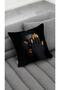 Black Woman Black Girl Patterned Black Gold Digital Printed 4-Piece Throw Pillow Pillow Cases - 3
