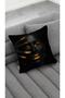 Black Woman Black Girl Patterned Black Gold Digital Printed 4-Piece Throw Pillow Pillow Cases - 4